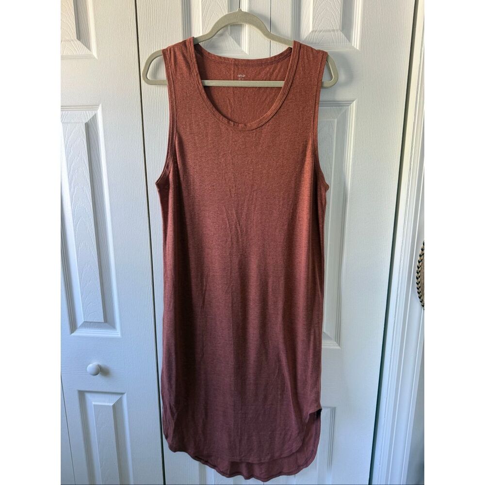 Aerie Small Linen Blend Muscle Tank MIDI Dress